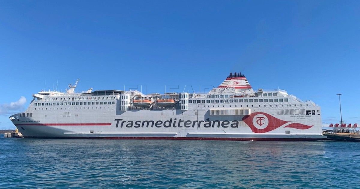 El emblemático "melillero" de Naviera Armas Trasmediterránea retoma la conexión con Melilla con 6 rotaciones a la semana