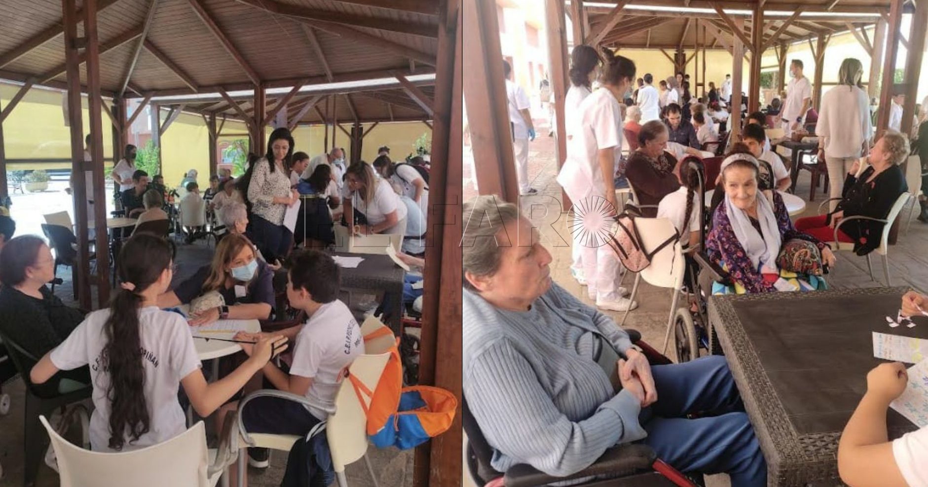 Encuentro intergeneracional entre usuarios de la Residencia de Mayores y alumnos del Pedro Estopiñán