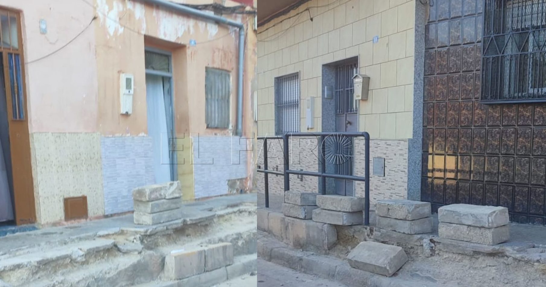 Dos vecinos de Reina Regente no permiten que se repare una acera porque creen que las obras tienen que hacerlas ellos