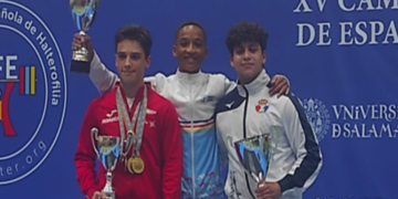 El joven levantador melillense batió el pasado sábado en Salamanca, el récord de España Sub-15 en la categoría de Kg, en arrancada, con 70 Kg.