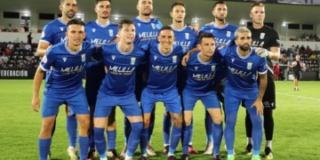 Once inicial que puso en liza Miguel Rivera en el Estadio Alfonso Murube de Ceuta, en el encuentro que ida de la I Copa Autonómica disputado el pasado día 5 de agosto.