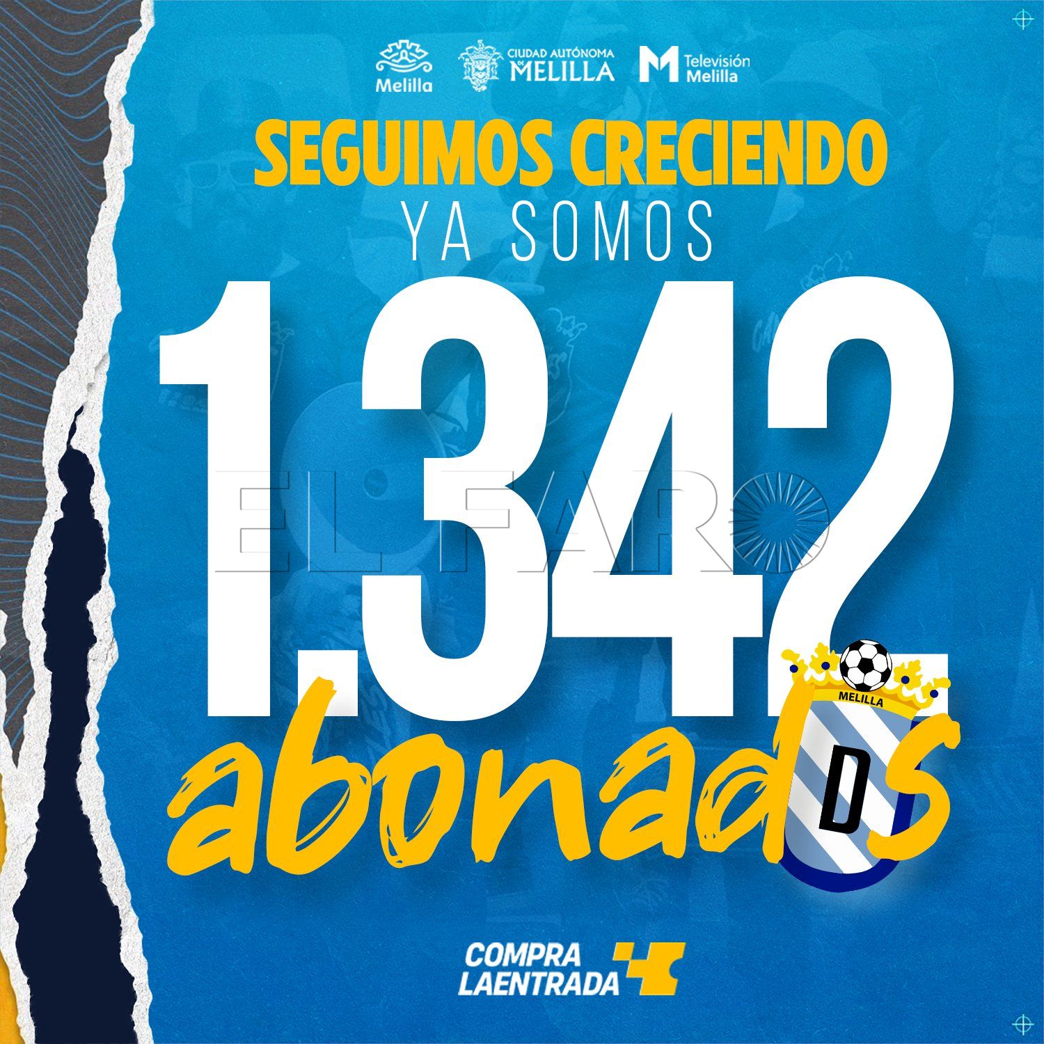 La UD Melilla ya cuenta con 1.342 abonados pero esta cifra se incrementará