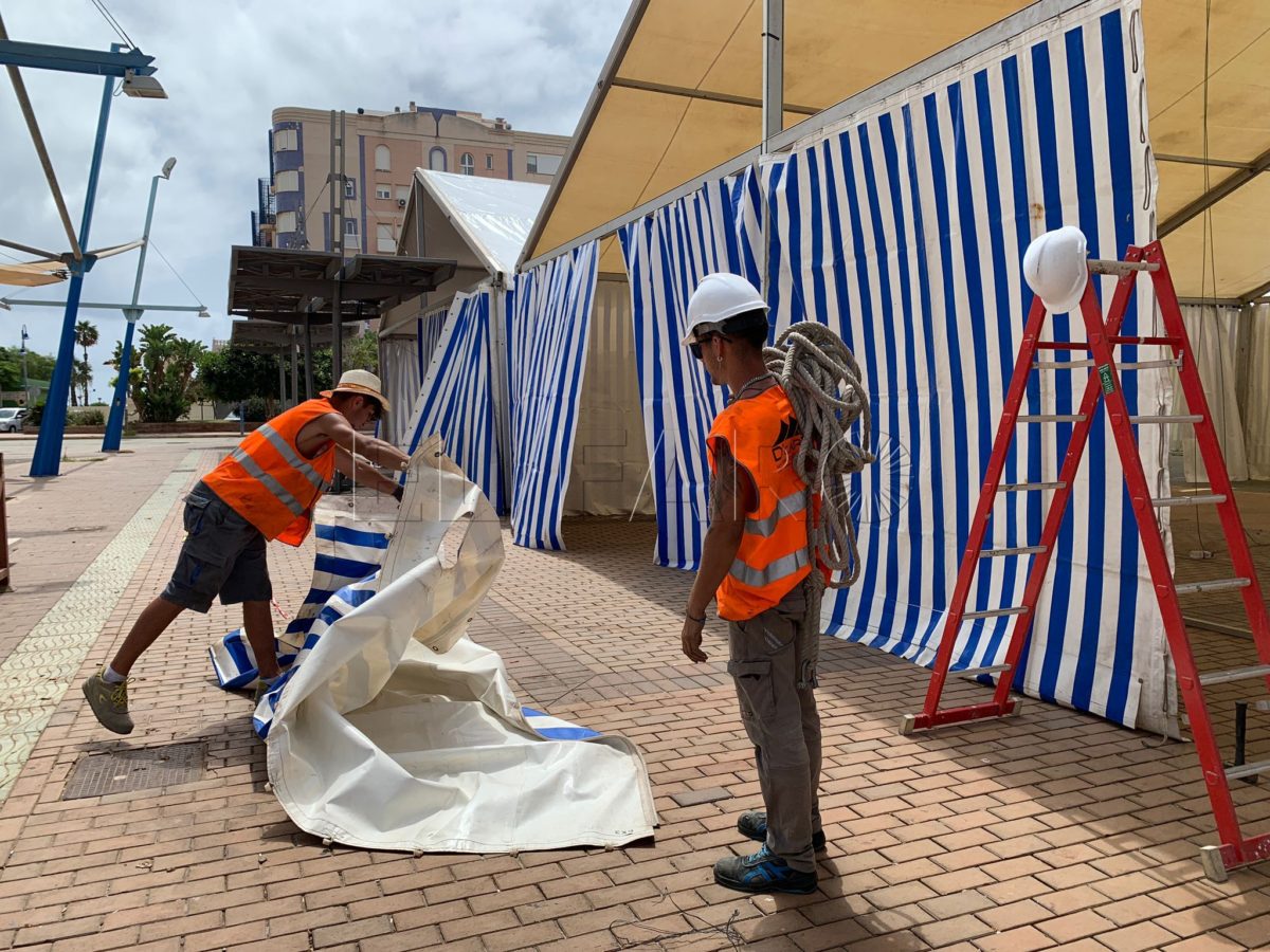 Así está el montaje de la Feria de Melilla a menos de un mes para su inicio