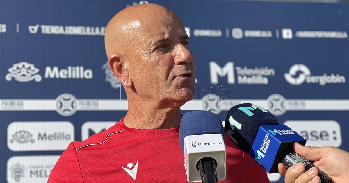Miguel Rivera, entrenador de la UD Melilla: “Tenemos ganas de ver en el punto que nos encontramos”