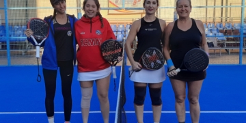 Imagen de las duplas que disputaron la final de la 1ª Femenina, siendo el triunfo para María Martínez y Carmen Bassets.