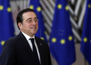 Brussels (Belgium), 11/12/2023.- Spanish Minister of Foreign Affairs, European Union and Cooperation, Jose Manuel Albares Bueno, looks on during the European Foreign Affairs Council meeting in Brussels, Belgium, 11 December 2023. The Council will hold discussions on the Russian aggression against Ukraine, the situation in Israel and in the region, and the Sahel. (Bélgica, Rusia, Ucrania, Bruselas) EFE/EPA/OLIVIER HOSLET