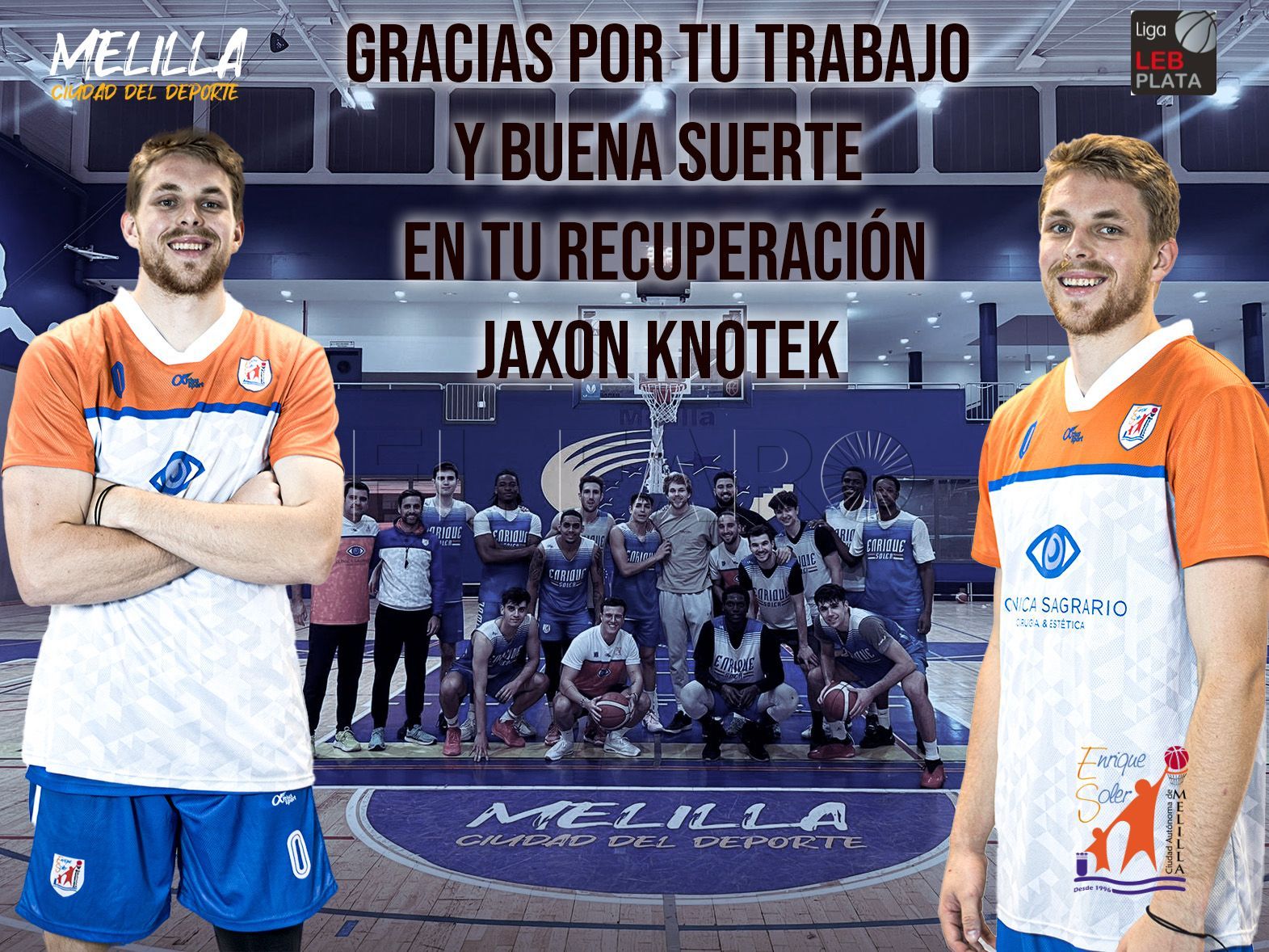 Jaxon Knotek se despide del Melilla Ciudad del Deporte Enrique Soler