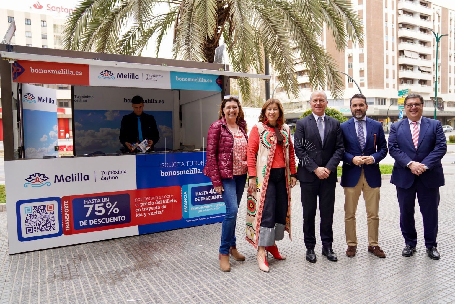 Punto de información de los bonos turísticos de Melilla en el centro de Málaga