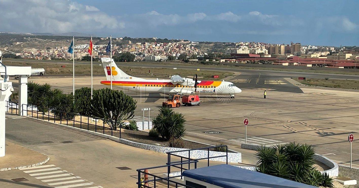 El aeropuerto de Melilla acumula 22 vuelos cancelados por el mal tiempo