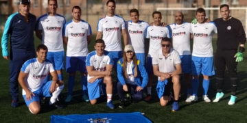 Imagen del equipo Melilla ‘A’ que ayer cerraba la competición de Fútbol-7 consiguiendo la victoria en la final que disputó ante Valencia (4-3), con gol de oro de Donoso.