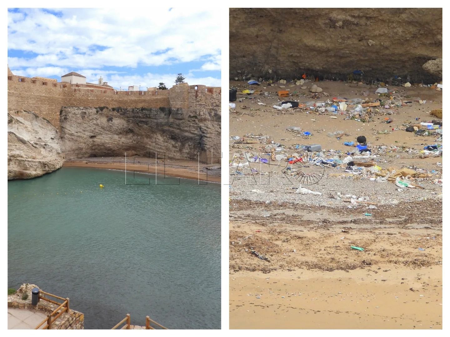 Guelaya denuncia el "reguero de basuras" en las playas tras el levante