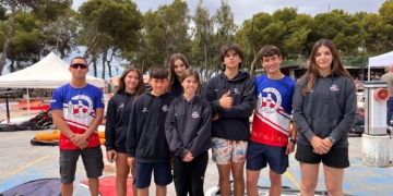 Equipo del Real Club Marítimo de Melilla que se ha desplazado a aguas murcianas.