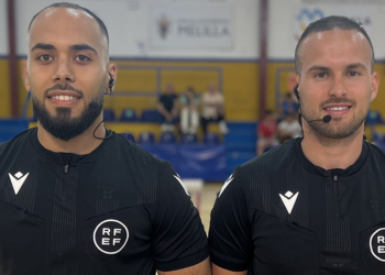 La pareja de colegiados del comité Melillense de Árbitros dirigirán el partido de vuelta entre jerezanos y murcianos este fin de semana.