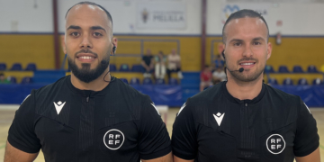 La pareja de colegiados del comité Melillense de Árbitros dirigirán el partido de vuelta entre jerezanos y murcianos este fin de semana.