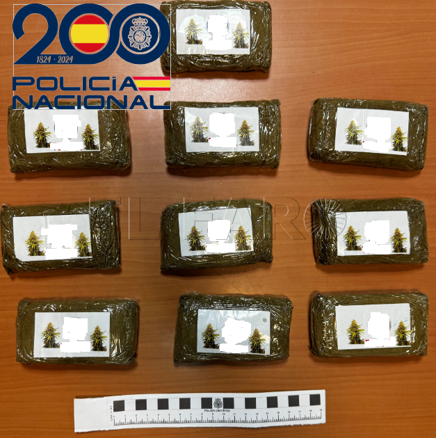 Detenido por llevar encima casi un kilo de hachís