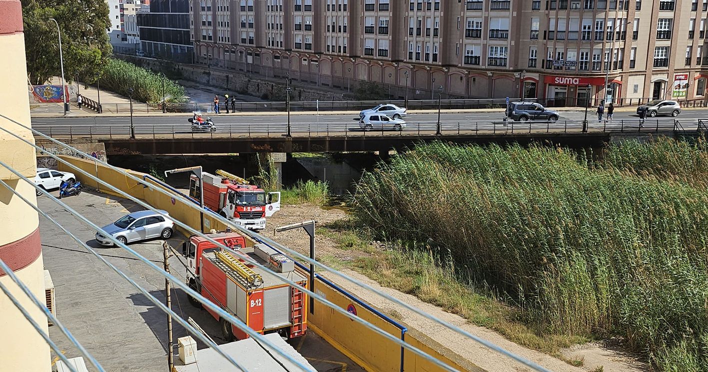 Incendio junto al puente del Tesorillo