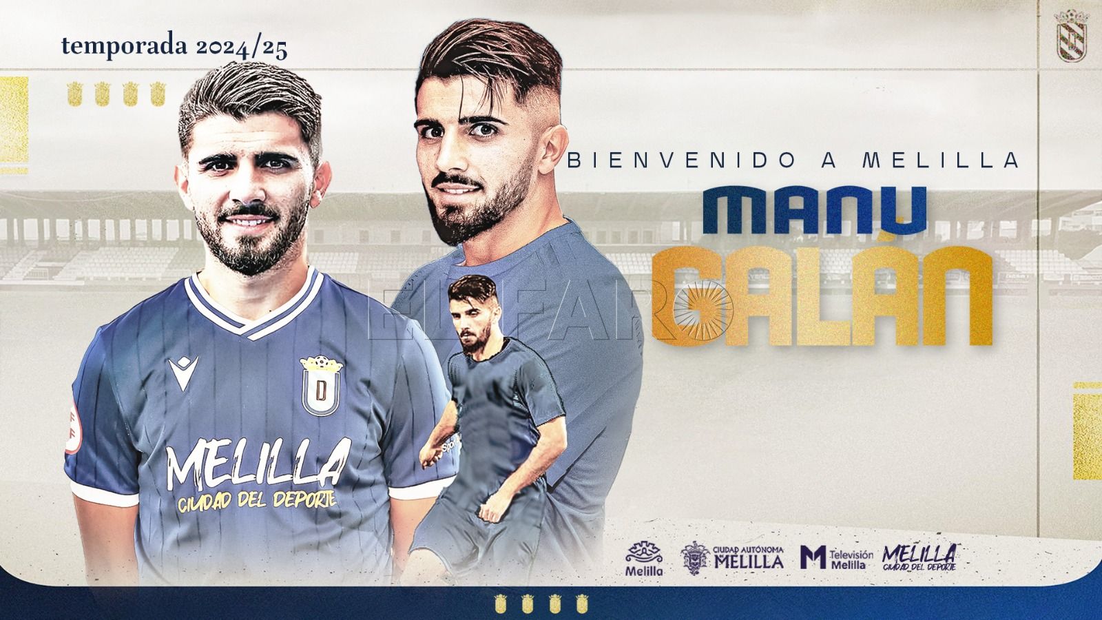 El central Manu Galán, solidez para la zaga de la UD Melilla