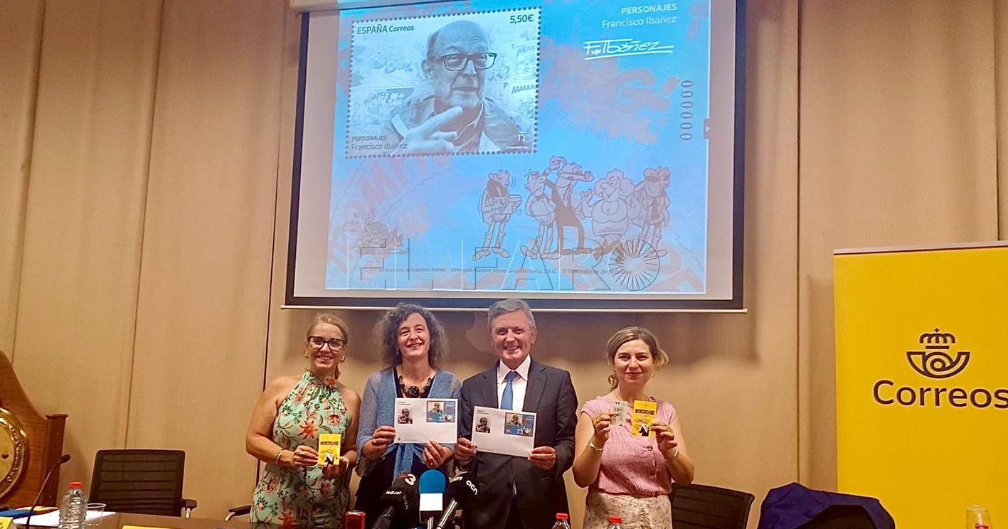 Correos presenta el primer criptosello de España, dedicado a Mortadelo y sus disfraces