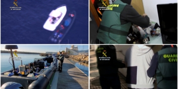 GRAF7254. MELILLA, 18/03/2021.- La Guardia Civil ha desarticulado en Melilla una organización criminal que operaba como la rama logística necesaria para consumar el tráfico de drogas a gran escala, y ha detenido a seis personas que formaban parte de ella, todas ellas españolas, con residencia en la ciudad, que cuentan con un amplio historial delictivo. La Operación Delphos se inició el pasado septiembre al detectarse la existencia de un grupo organizado dedicado al avituallamiento de víveres, combustible y otros enseres a organizaciones dedicadas al tráfico de drogas en alta mar.  EFE/ Guardia Civil SOLO USO EDITORIAL/SOLO DISPONIBLE PARA ILUSTRAR LA NOTICIA QUE ACOMPAÑA (CRÉDITO OBLIGATORIO)