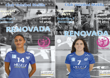 La central Yaiza Martínez y la colocadora Claudia Goñi continuarán una temporada más defendiendo la elástica de la escuadra melillense en la Superliga 2 Femenina.