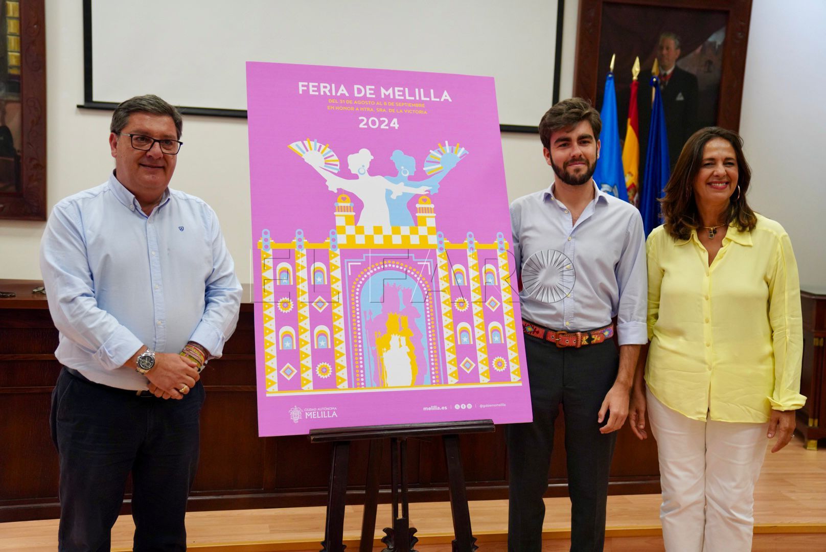 'Siluetas', obra de Javier Pérez de Ureta, cartel de la Feria de Melilla 2024