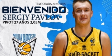 El pívot ucraniano jugó en las filas del conjunto melillense durante la temporada 2021/2022.