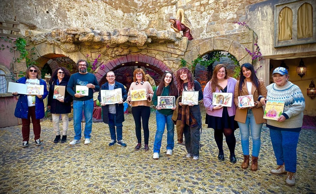 Los Urban Sketchers cierran el 2024 retratando el Belén del Foso del Hornabeque