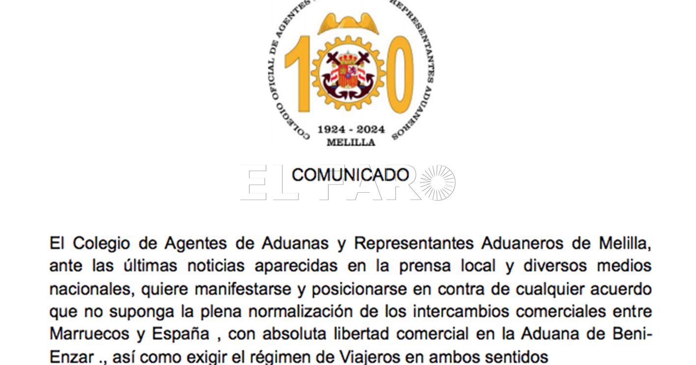 El Colegio de Agentes de Aduanas, en contra de una aduana que no permita intercambios justos