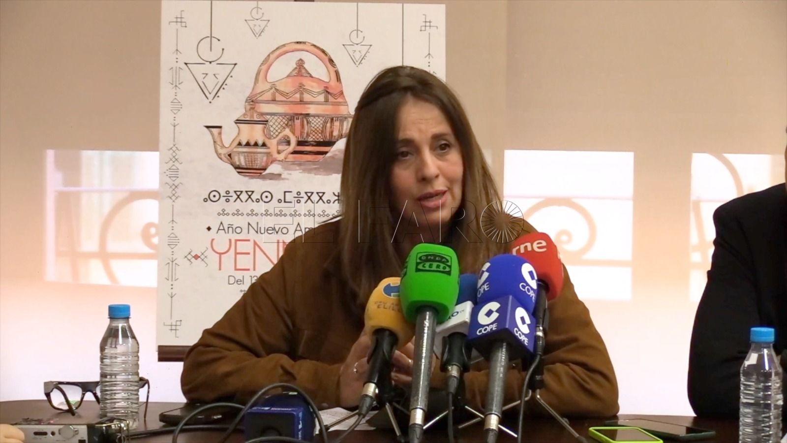 Fadela Mohatar en la rueda de prensa sobre el Año Nuevo Amazige