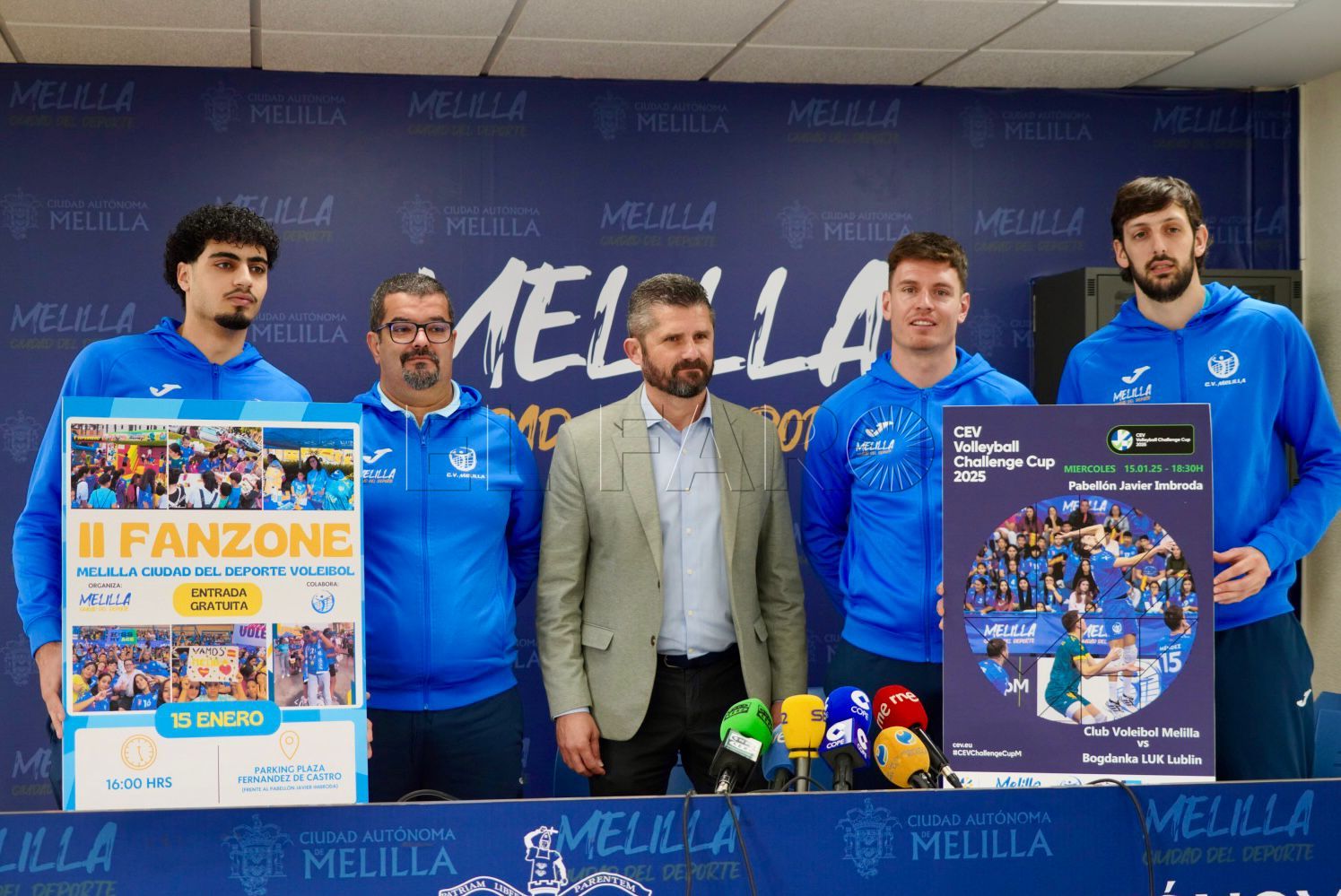 Presentación del histórico partido europeo entre el CV Melilla y el Lublin