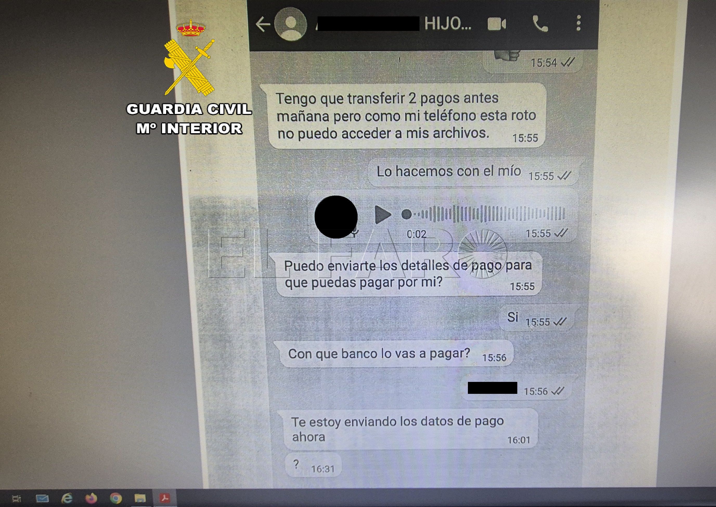 Lo que se escribió para la estafa
