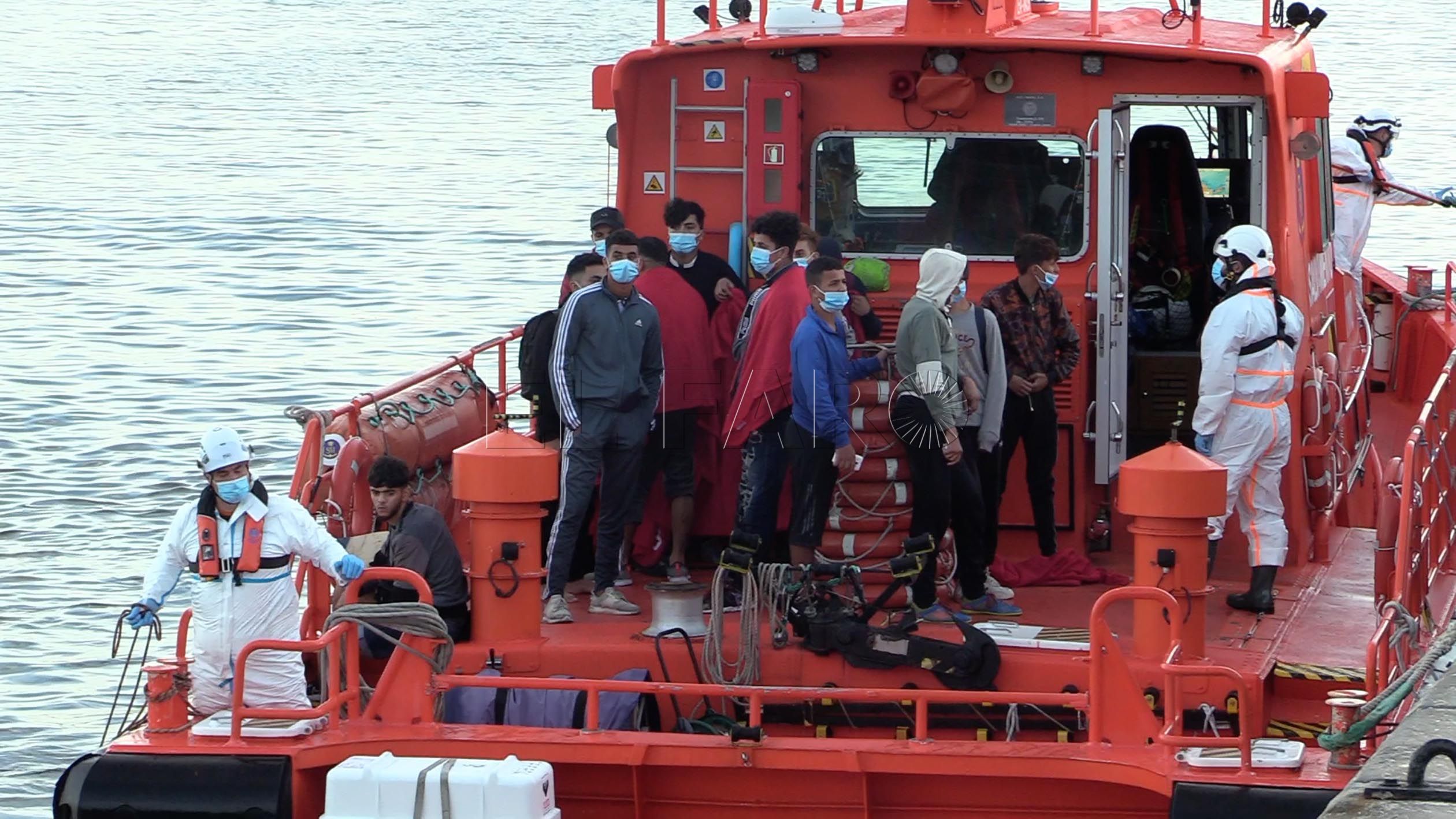 Migrantes recogidos en el mar