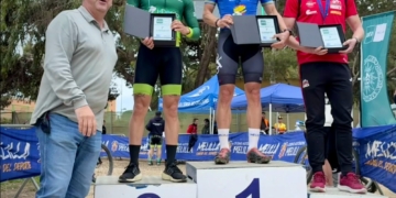 Imagen del podio en la Clasificación General Masculina de la prueba disputada el pasado domingo.