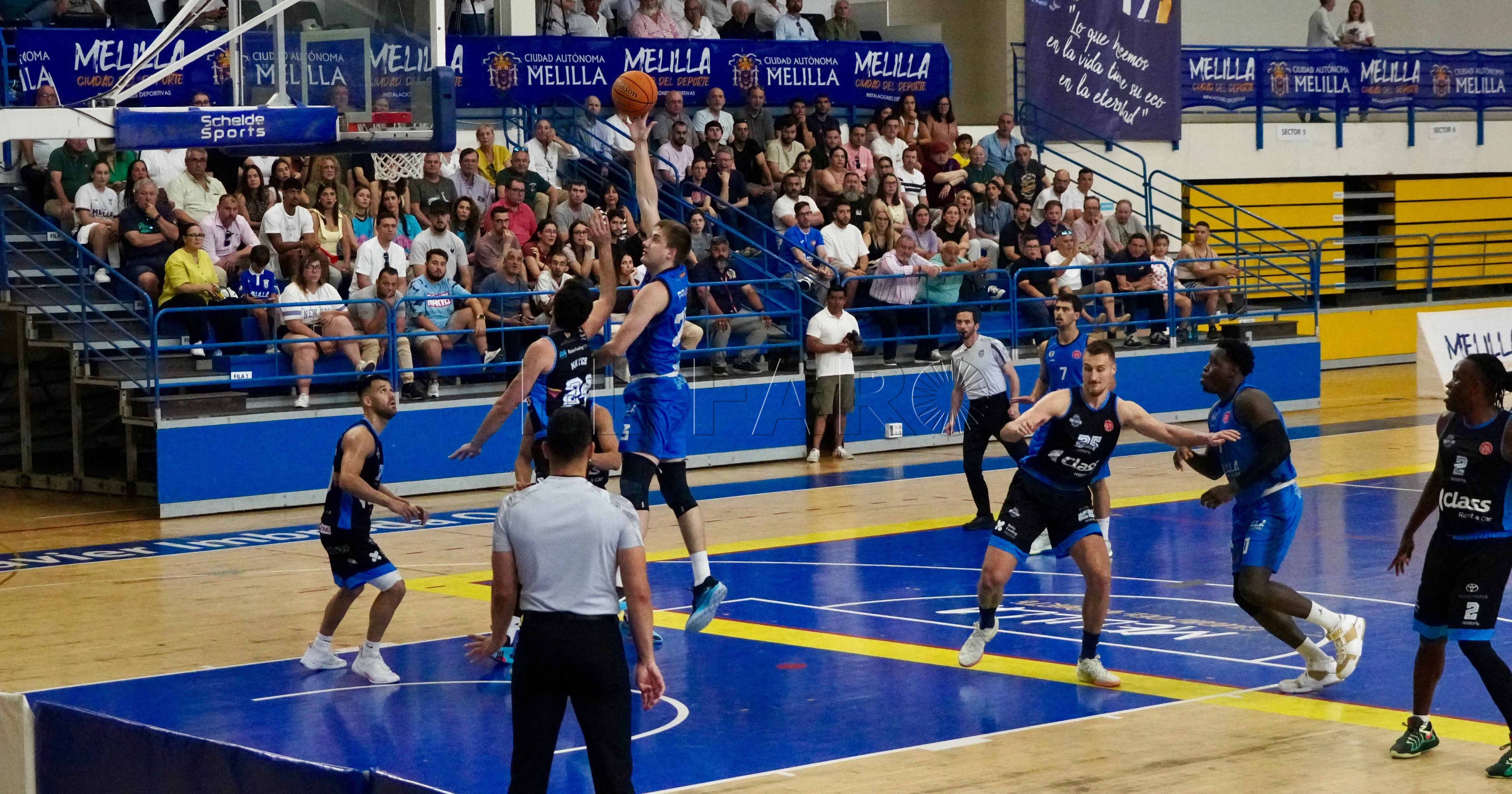Exhibición del Melilla ante el Sant Antoni Ibiza en la ida de los playoffs de ascenso a la Primera FEB