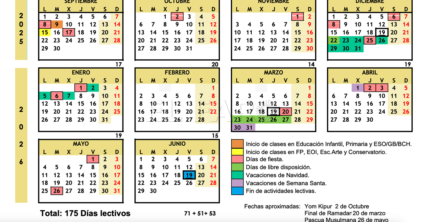 La Junta de Personal da su visto bueno al calendario escolar 2025-2026