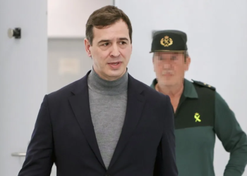 David Sánchez, en los juzgados de Badajoz. / EFE