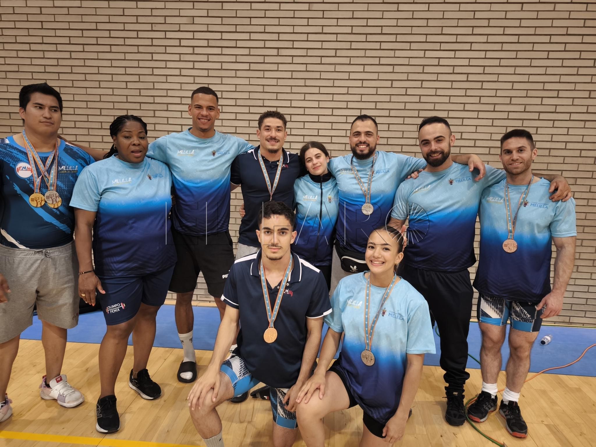 La Federación Melillense se luce en los Nacionales Absolutos de Halterofilia
