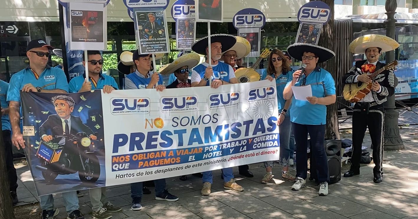 El SUP se concentra frente al Ministerio del Interior en Madrid