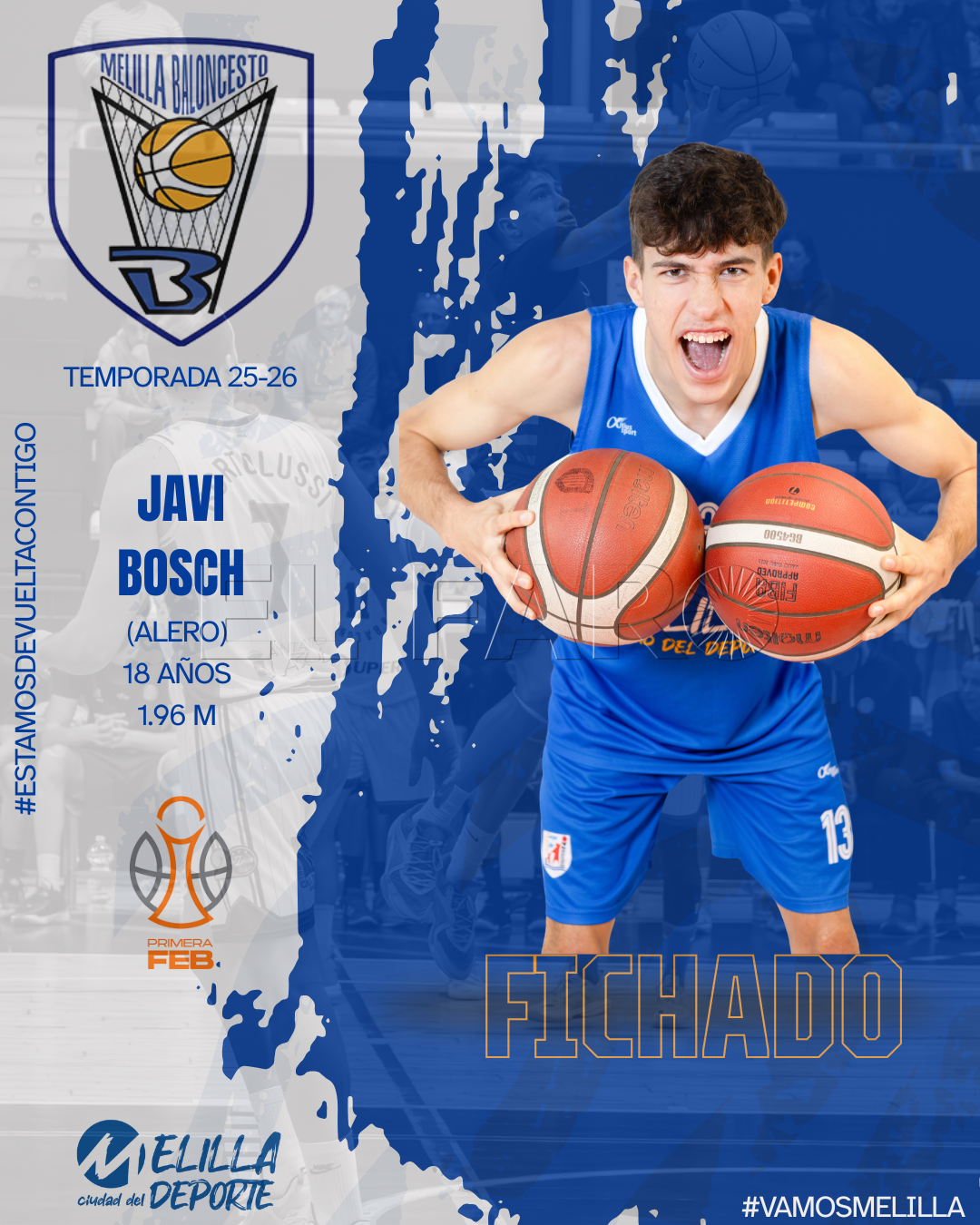 El melillense Javi Bosch cierra la plantilla del Melilla Baloncesto