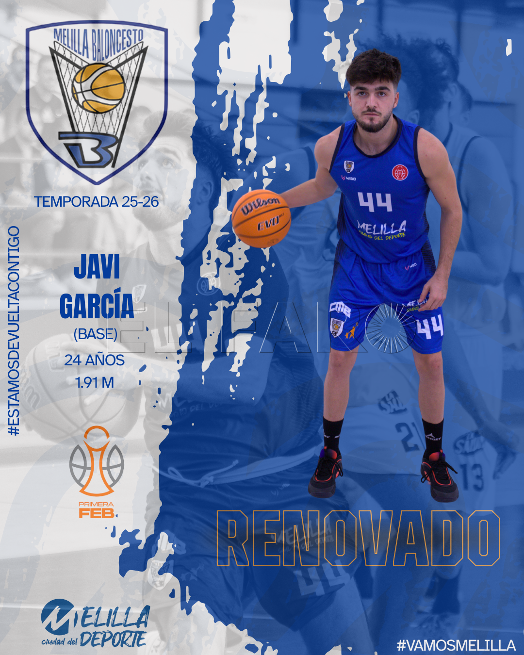 Javi García renueva, un año más, con el Melilla Baloncesto