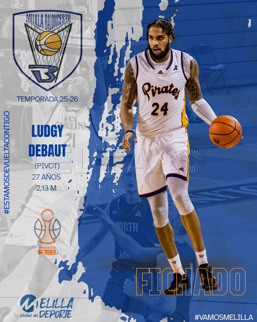 Ludgy Debaut, nueva torre del Melilla Ciudad del Deporte para la temporada 2025-2026