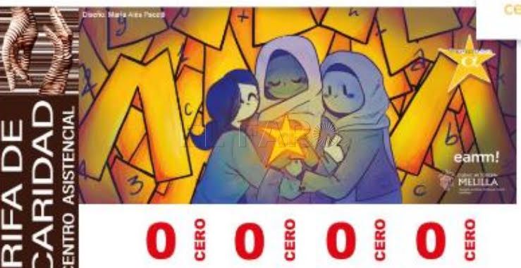 La estudiante de la EAMM, María Alés Pacetti, ilustra el boleto de la Rifa de la Caridad de este mes