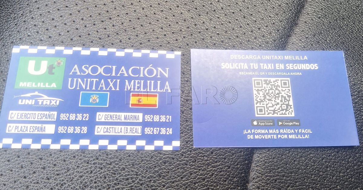 Unitaxi Melilla lanza 5.000 tarjetas con los números de las paradas y un QR para descargar la app
