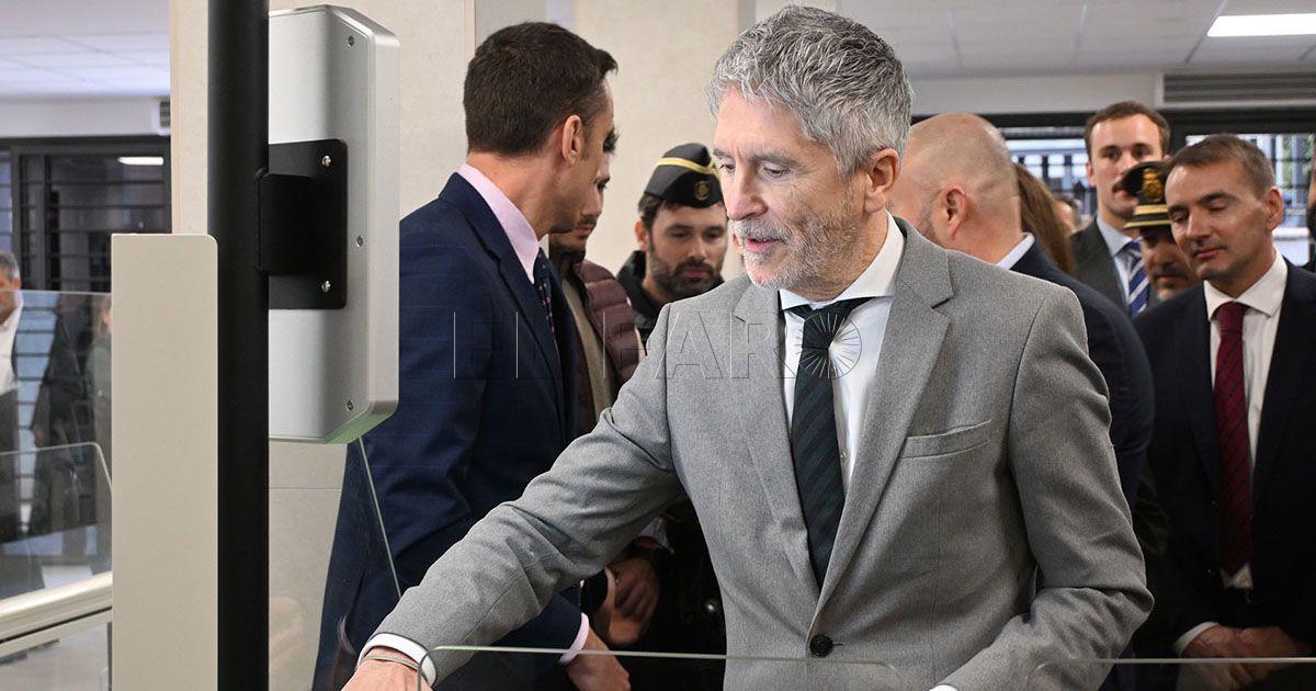 Marlaska en una de sus visitas al puesto fronterizo de Beni-Enzar