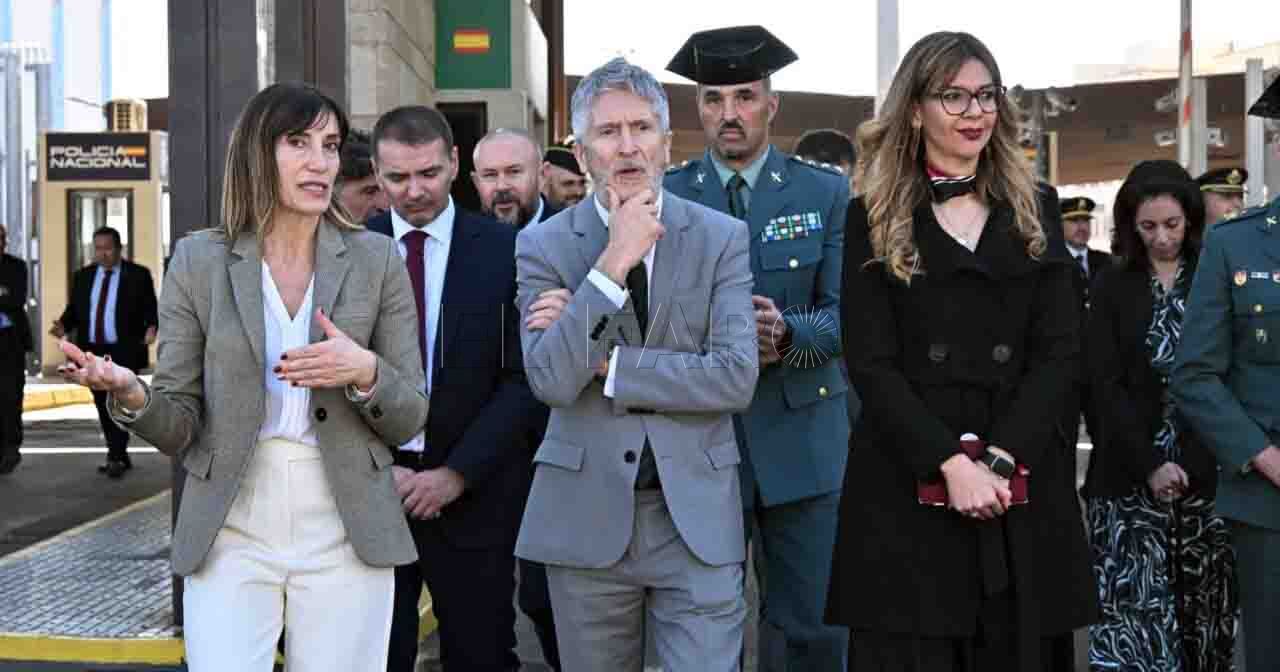 Marlaska, en una de sus últimas visitas a la frontera