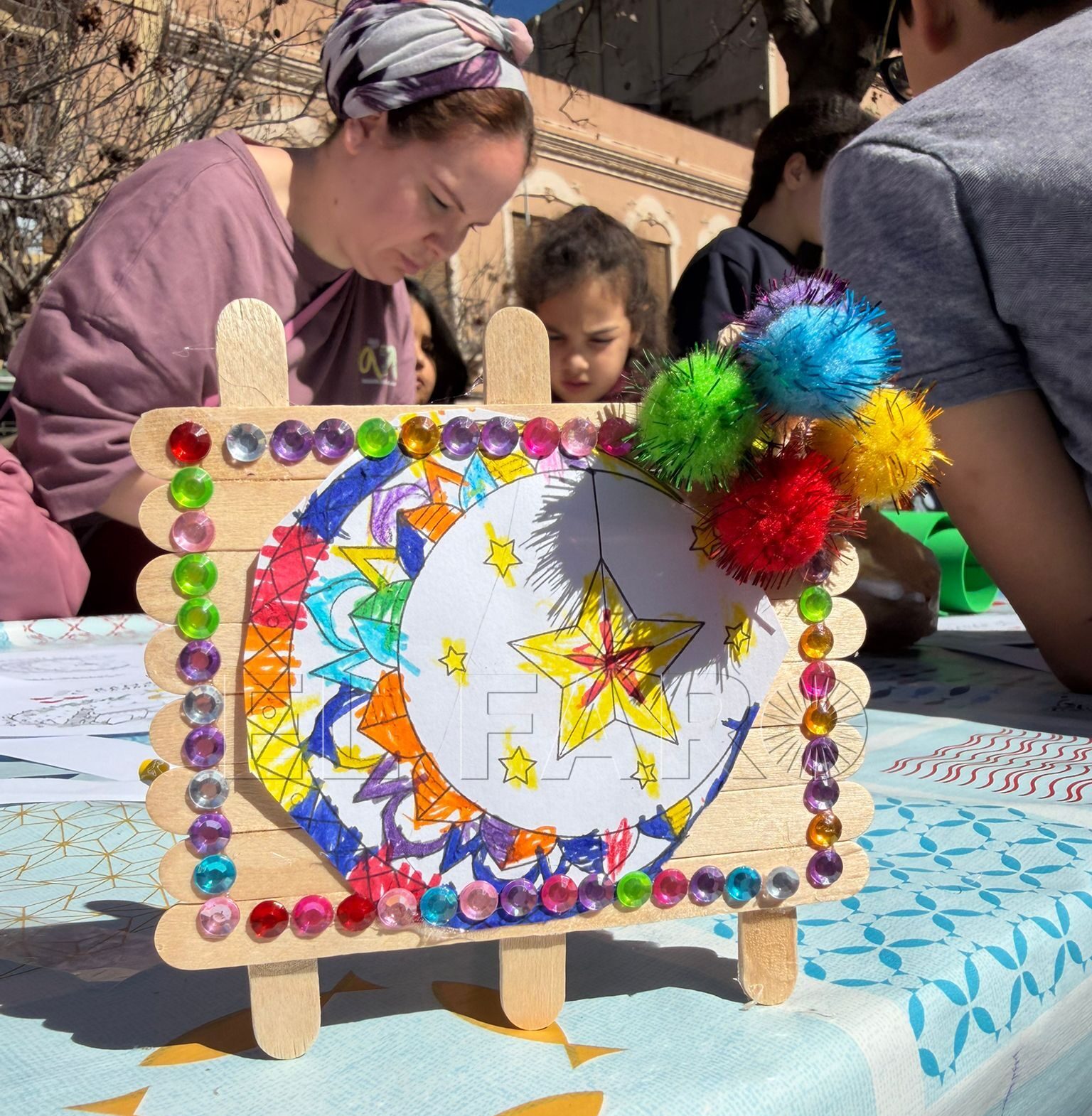 Marcos elaborados por los niños y niñas participantes en el taller de la Asociación ADA durante el pasado fin de semana. -Cedida por Laila Mesaud-