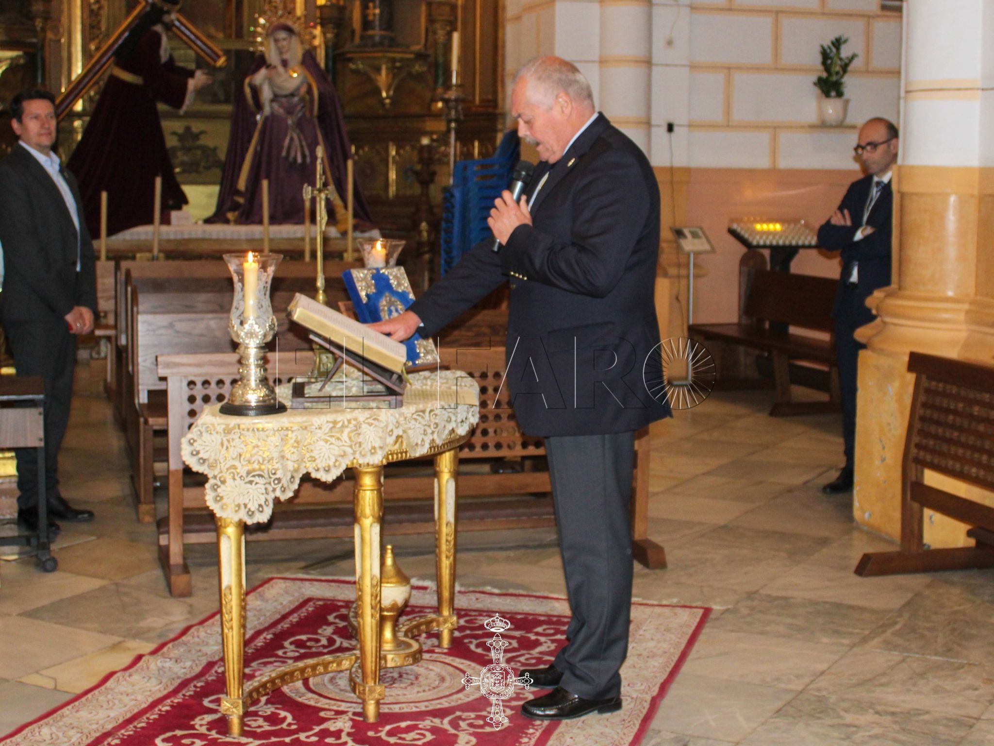 Luis Manuel López de Manzanera en su toma de posesión.  Cedida por la Congregación / Patricia Jiménez