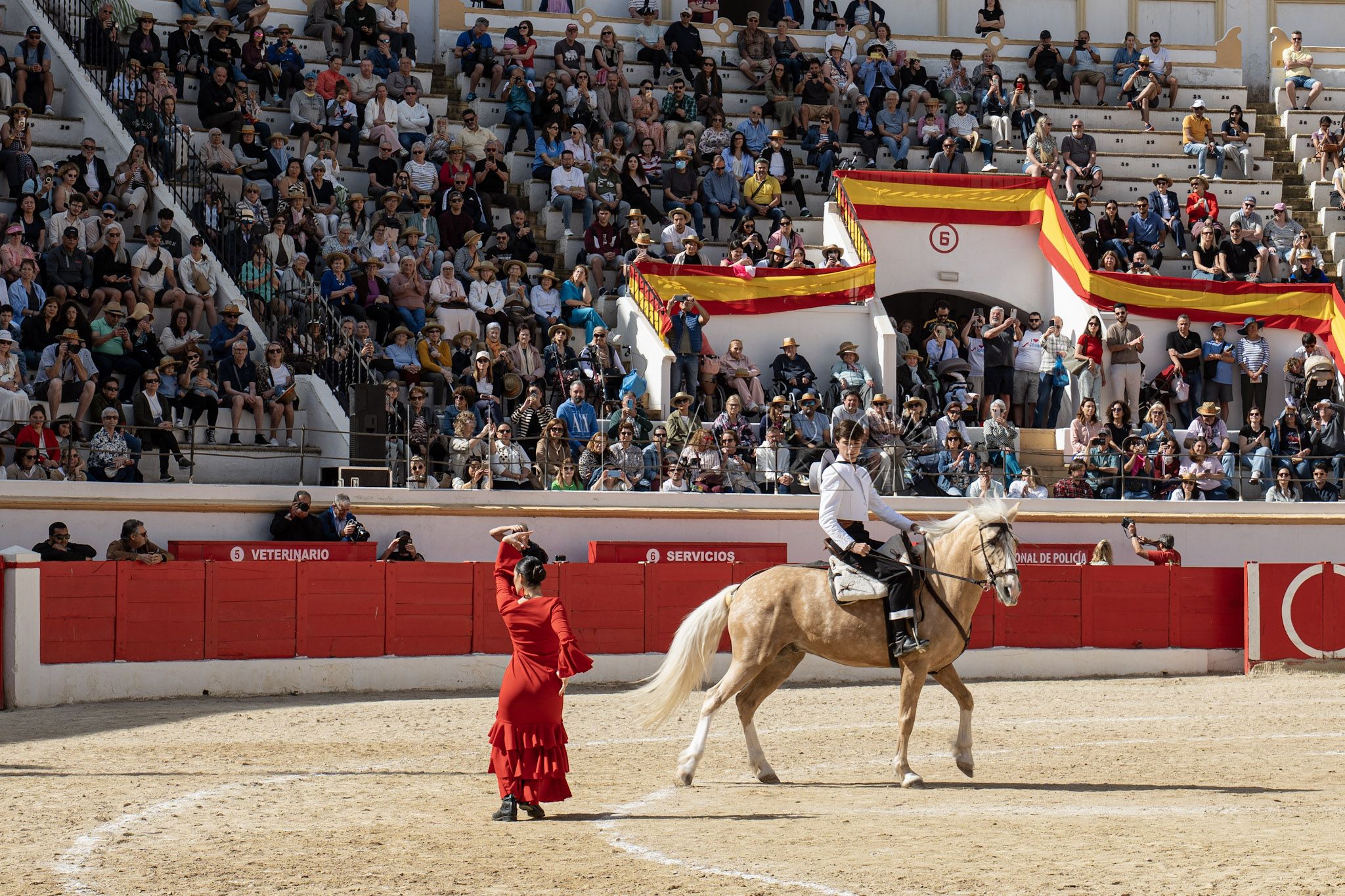 Paula Prada junto al caballo y al jinete del Club Hípico High-Quality en su baile sobre la arena. -Gael Portillo-