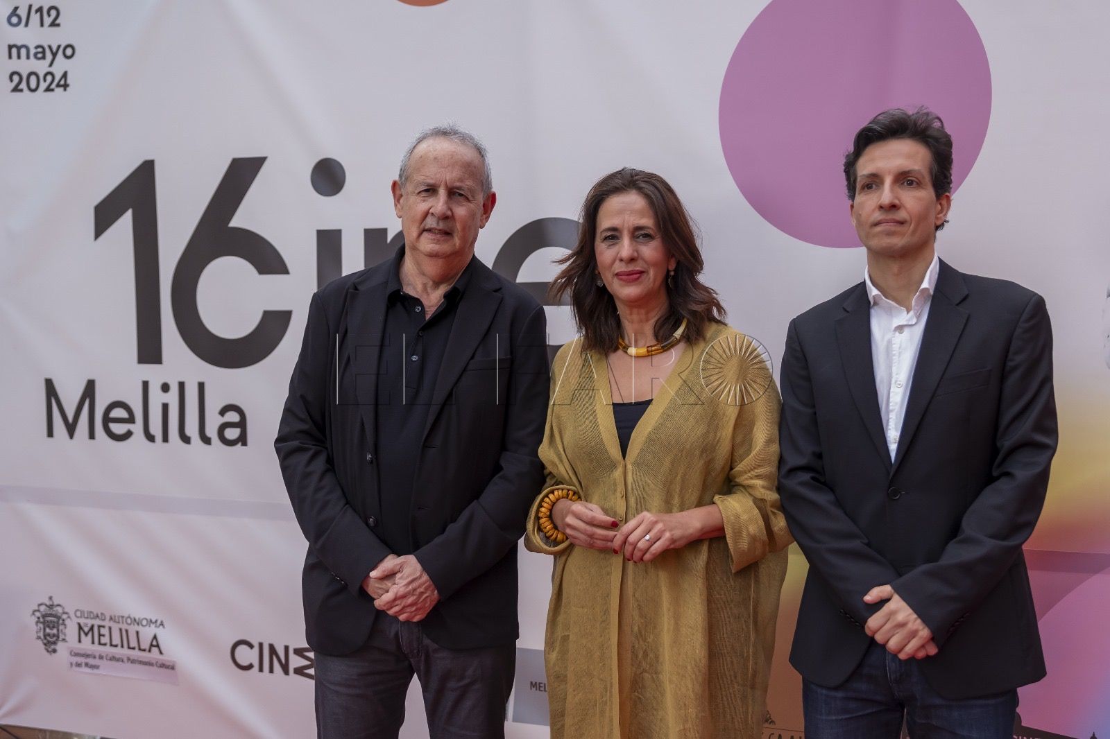 Moisés Salama junto a Fadela Mohatar en la presentación de la Semana de Cine 2024.