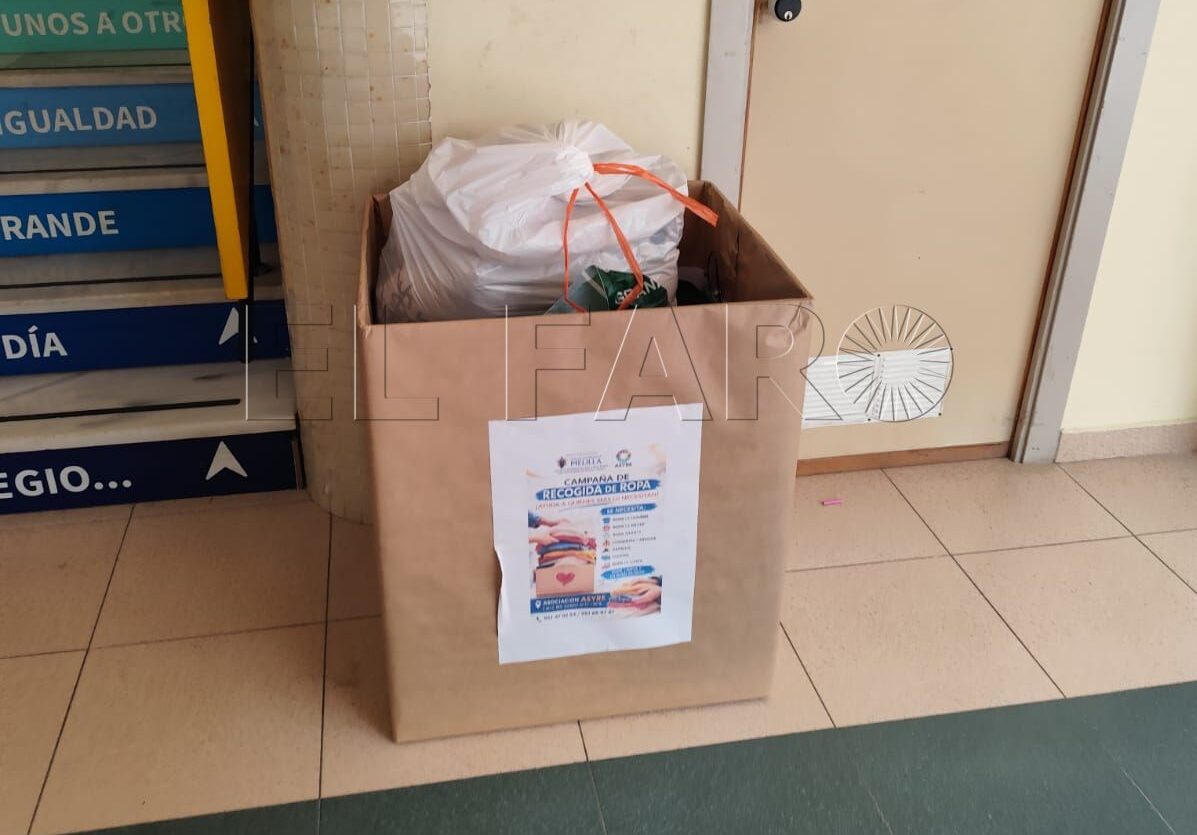 Algunos centros escolares de la ciudad colaboran con la entidad en la recogida de ropa. -Cedida por Asyre-